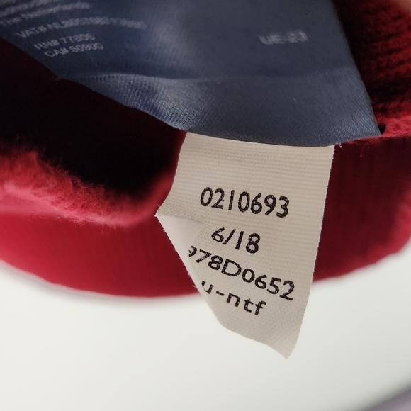 TOMMY HILFIGER Men's Long Sleeve 1/4 Zip High-Neck Red Sweater Size M - Picture 8 of 8